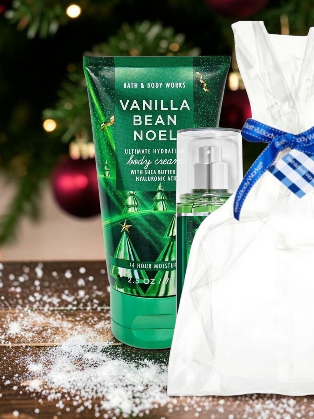 Bath & Body Works Vanilla Bean Noel Body Cream & Mist & Gift Bag